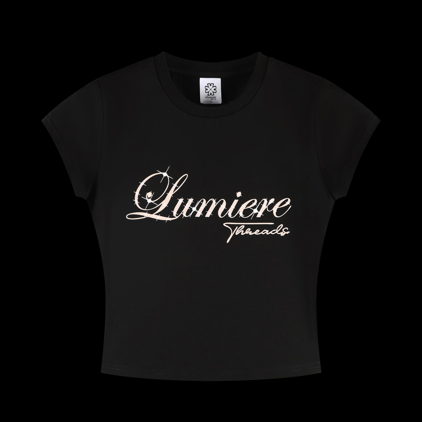 GLIMMER CROP TOP - black