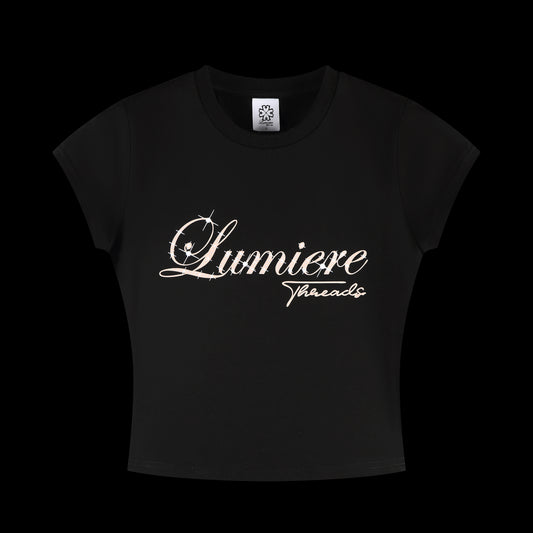 GLIMMER CROP TOP - black
